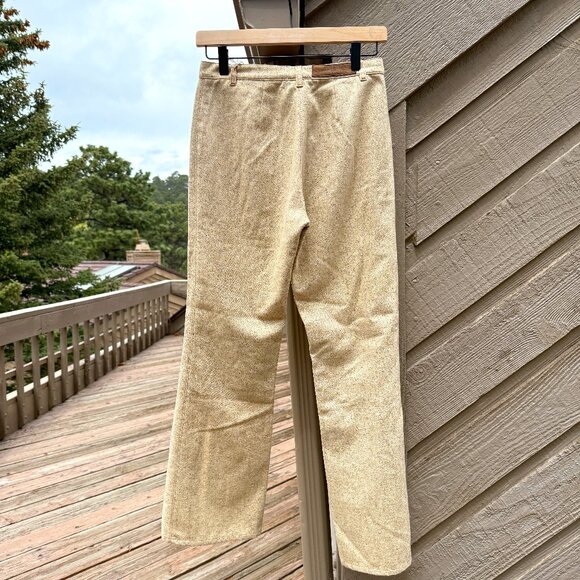 EUC Vintage Krizia Jeans Wool Blend Cream Tweed Pants with Front Slits - Picture 3 of 11